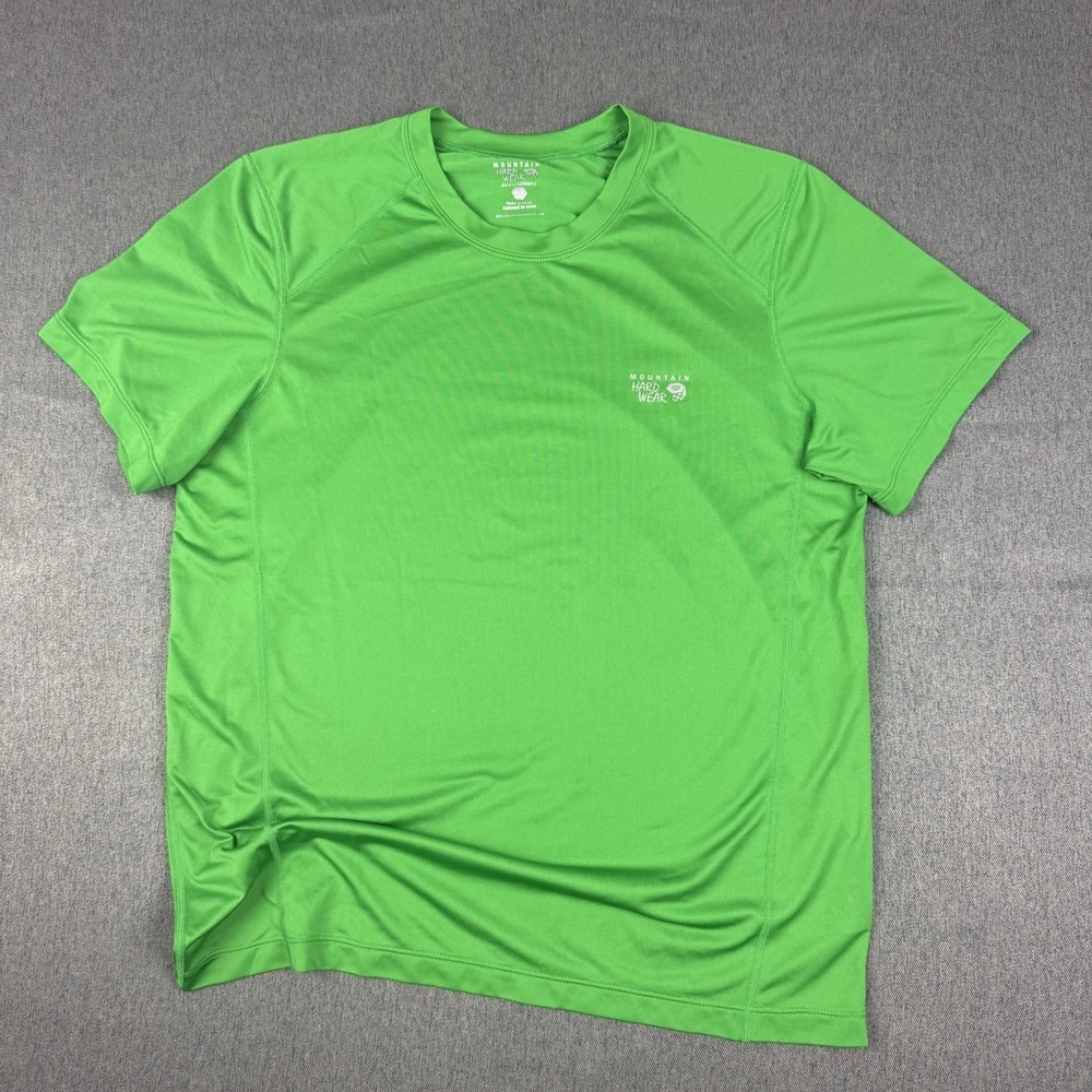 Mountain Hard Wear MEN'S ACTIVEWEAR T-Shirt Polyester Size M Green Tee Stains